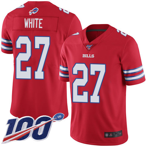 Men Buffalo Bills #27 Tre Davious White Limited Red Rush Vapor Untouchable 100th Season NFL Jersey